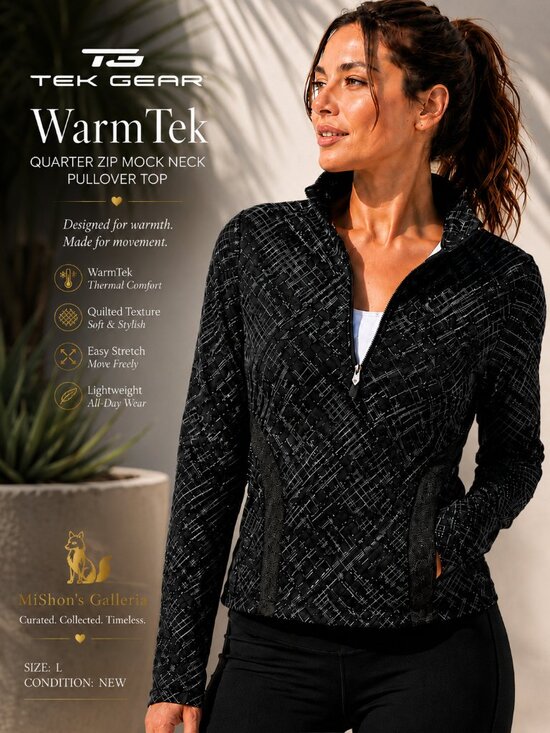 tek gear Tops - Tek Gear WarmTek Quarter Zip Performance Athleisure Pullover L NEW